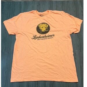 Lunkenheimer Craft Brewing Co Mens 2XL Peach Graphic T-Shirt